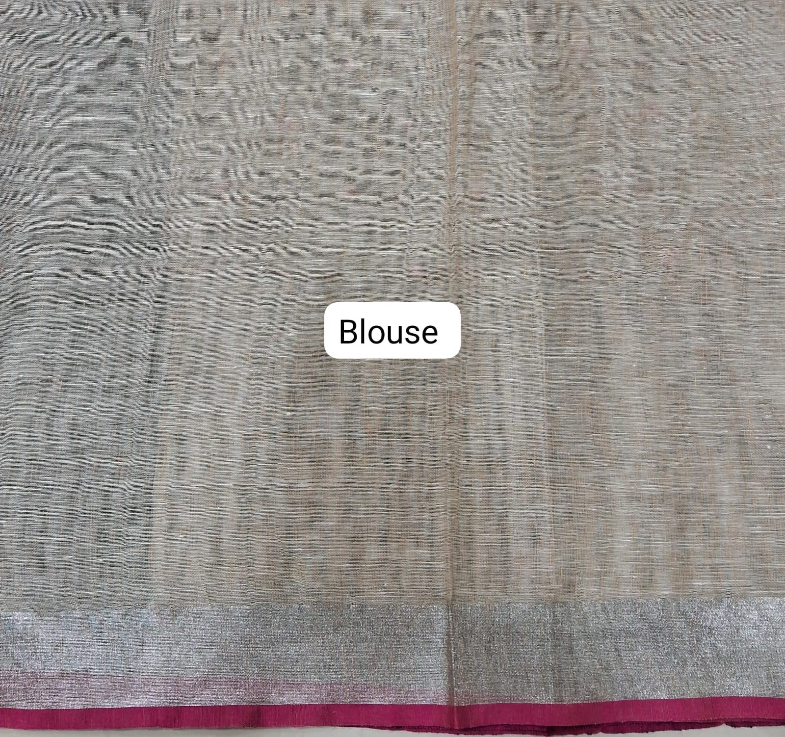 Elephant Grey Pure Linen Saree Blouse
