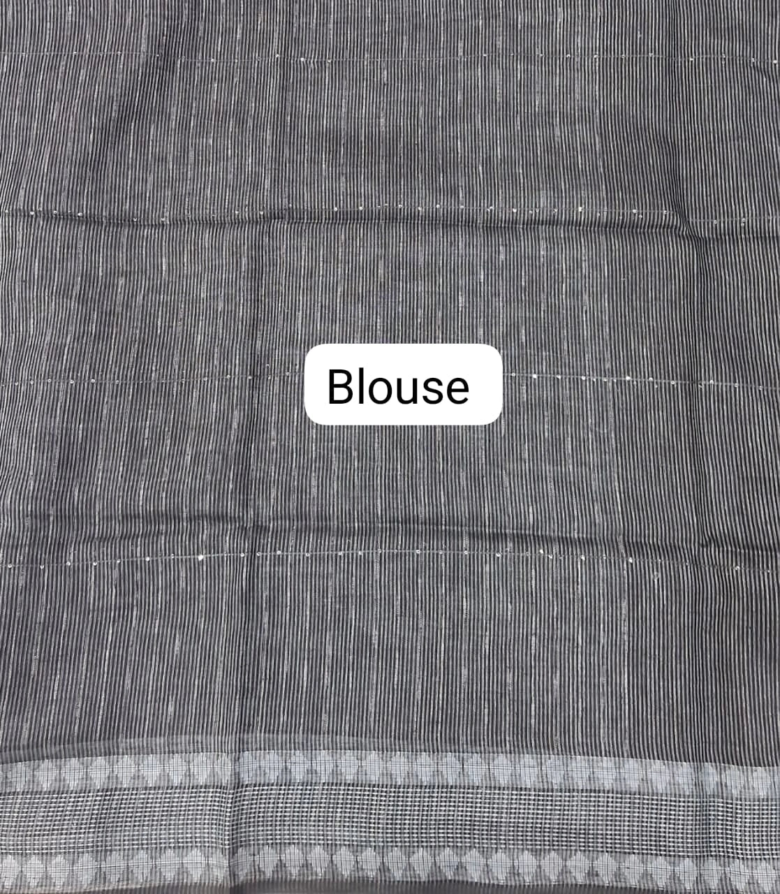 Black Pure Linen Saree blouse