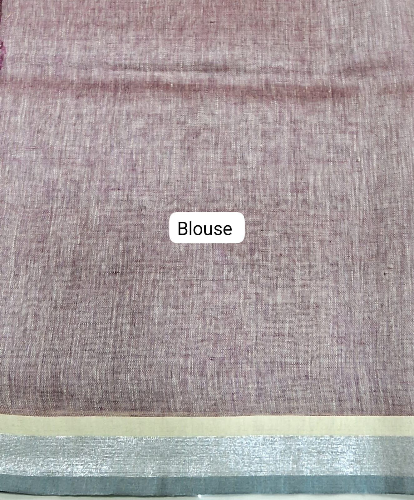 Coffee Brown Pure Linen Saree blouse