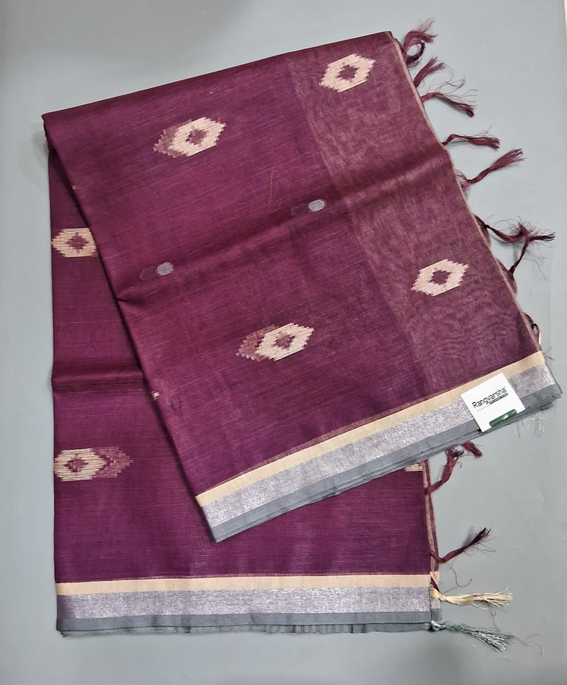 Coffee Brown Pure Linen Saree
