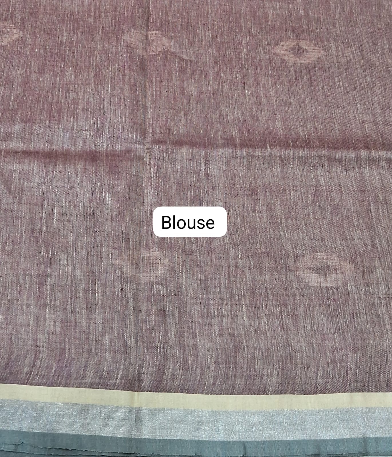 Coffee Brown Pure Linen Saree blouse