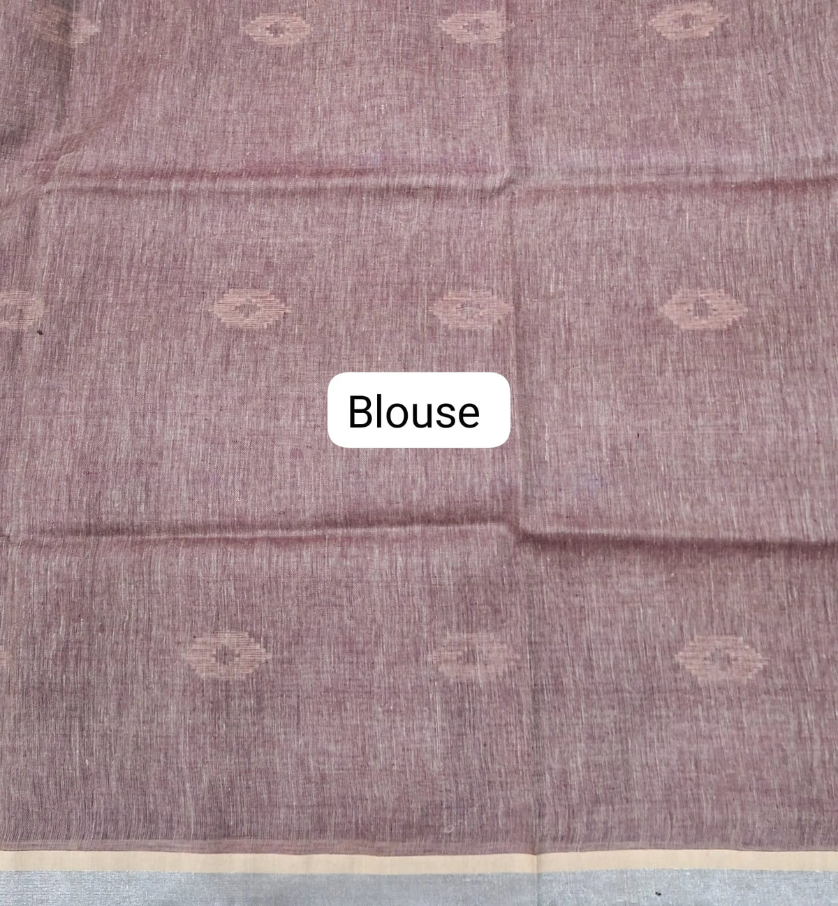 Coffee Brown Pure Linen Saree blouse