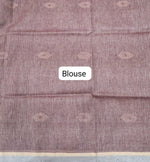 Coffee Brown Pure Linen Saree blouse