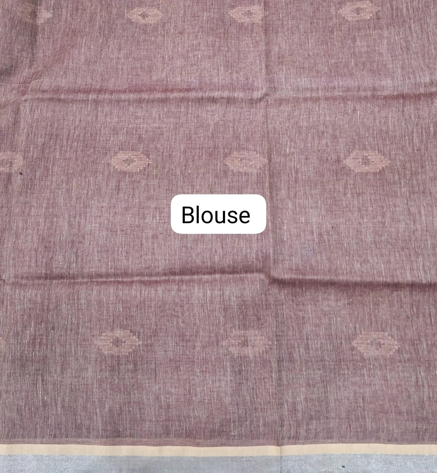 Coffee Brown Pure Linen Saree blouse