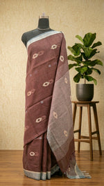 Coffee Brown Pure Linen Saree 