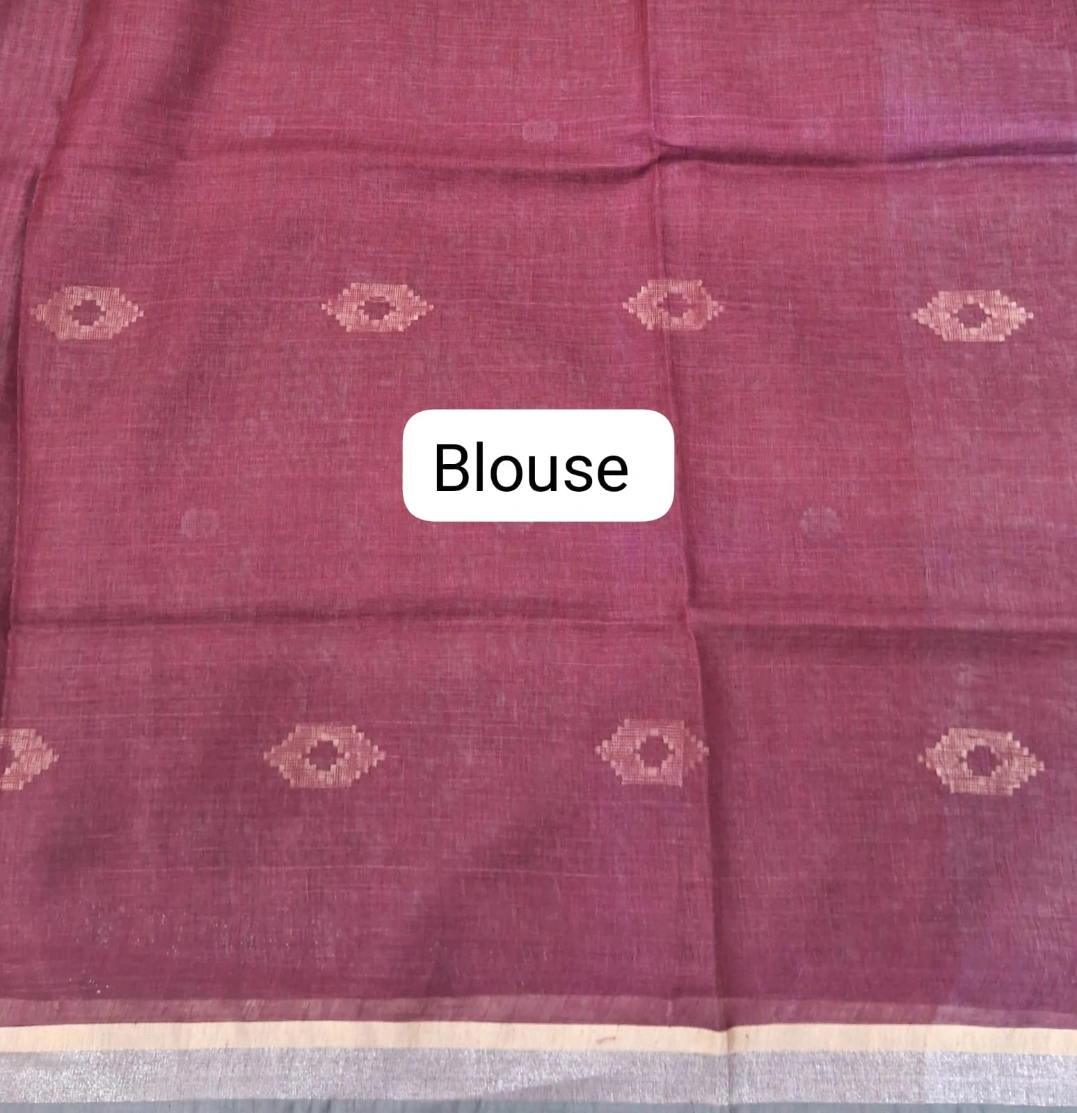 Snuff Pure Linen Saree blouse