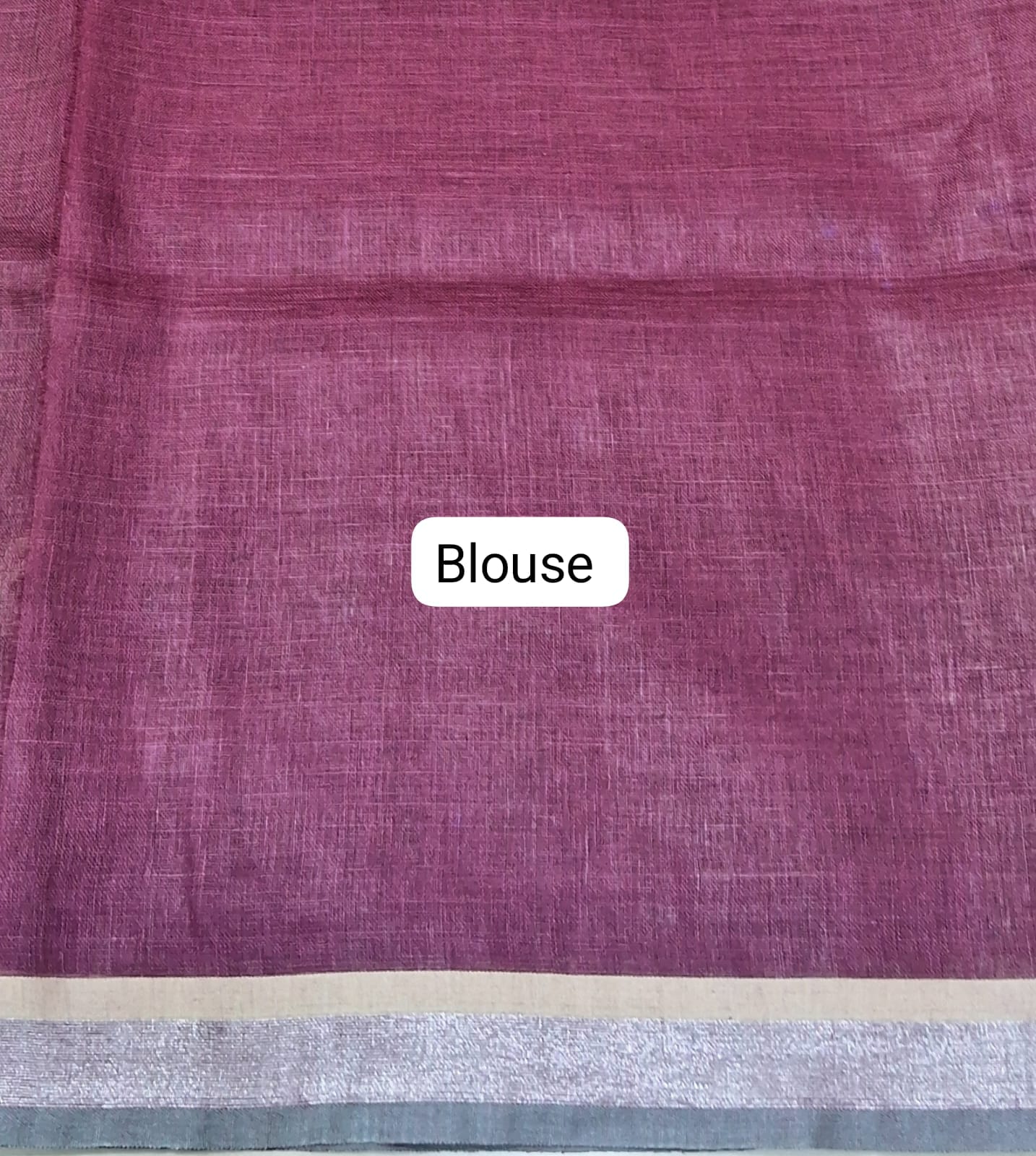 Dark Brown Pure Linen Saree blouse