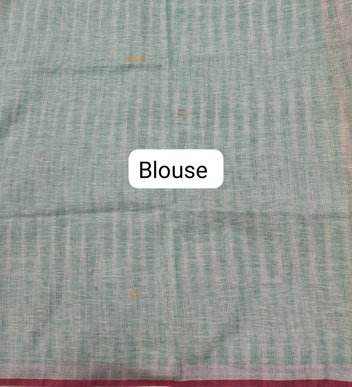 Peach with White Pure Linen Saree blouse