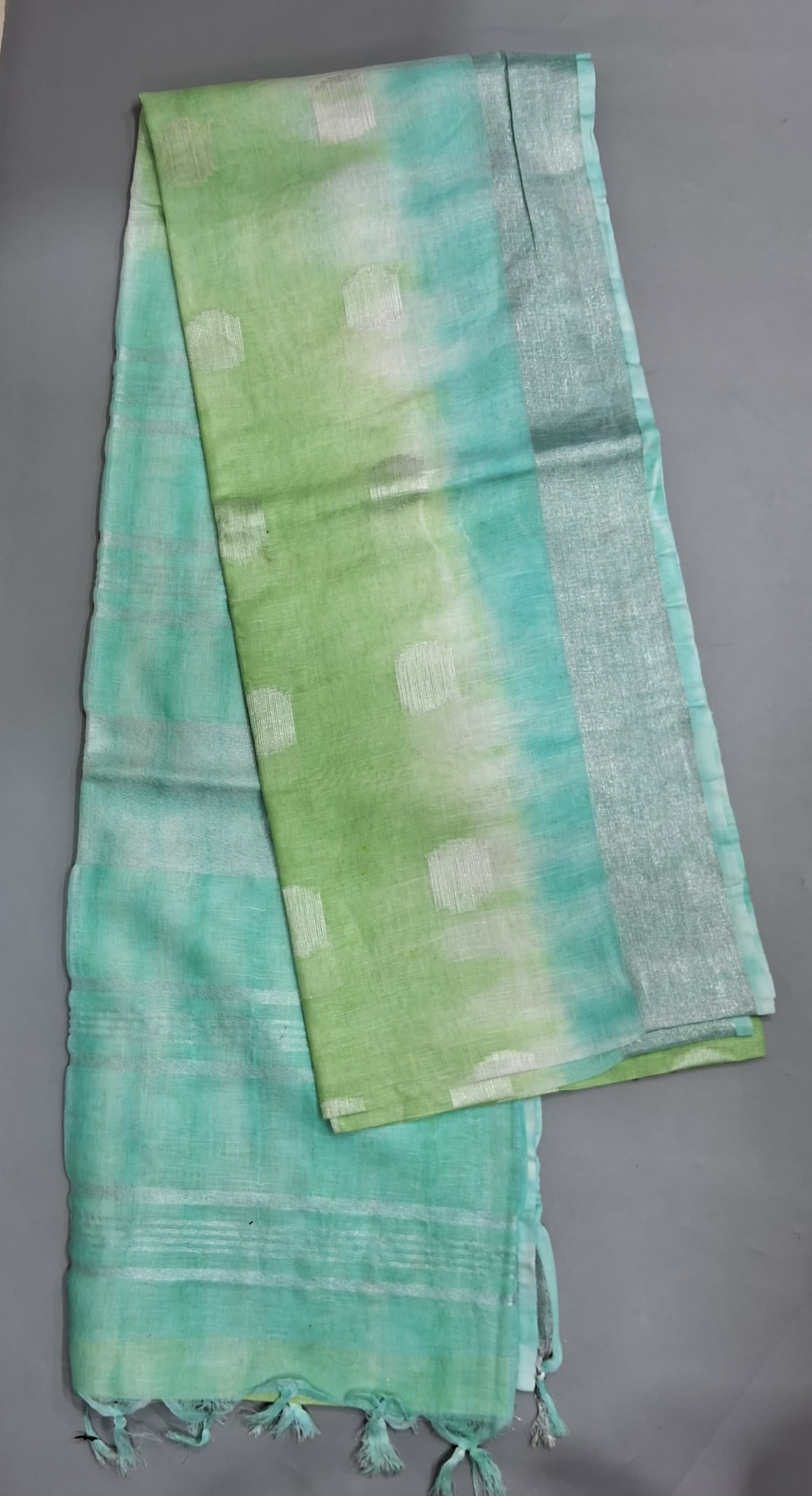 Light Green Pure Linen Saree