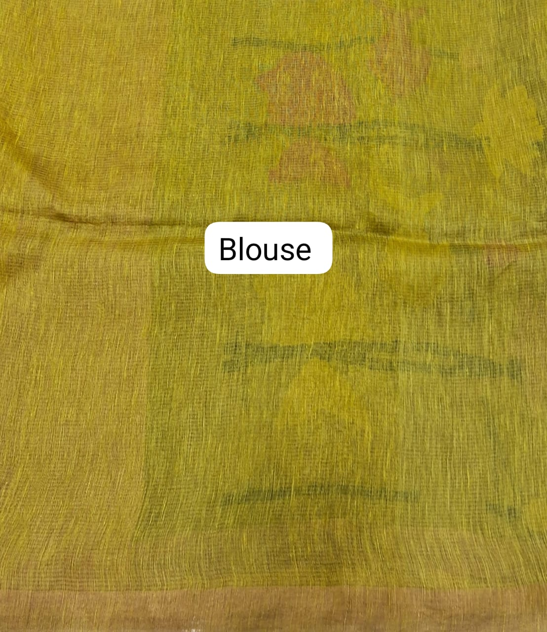 Green Pure Silk Linen Saree Blouse