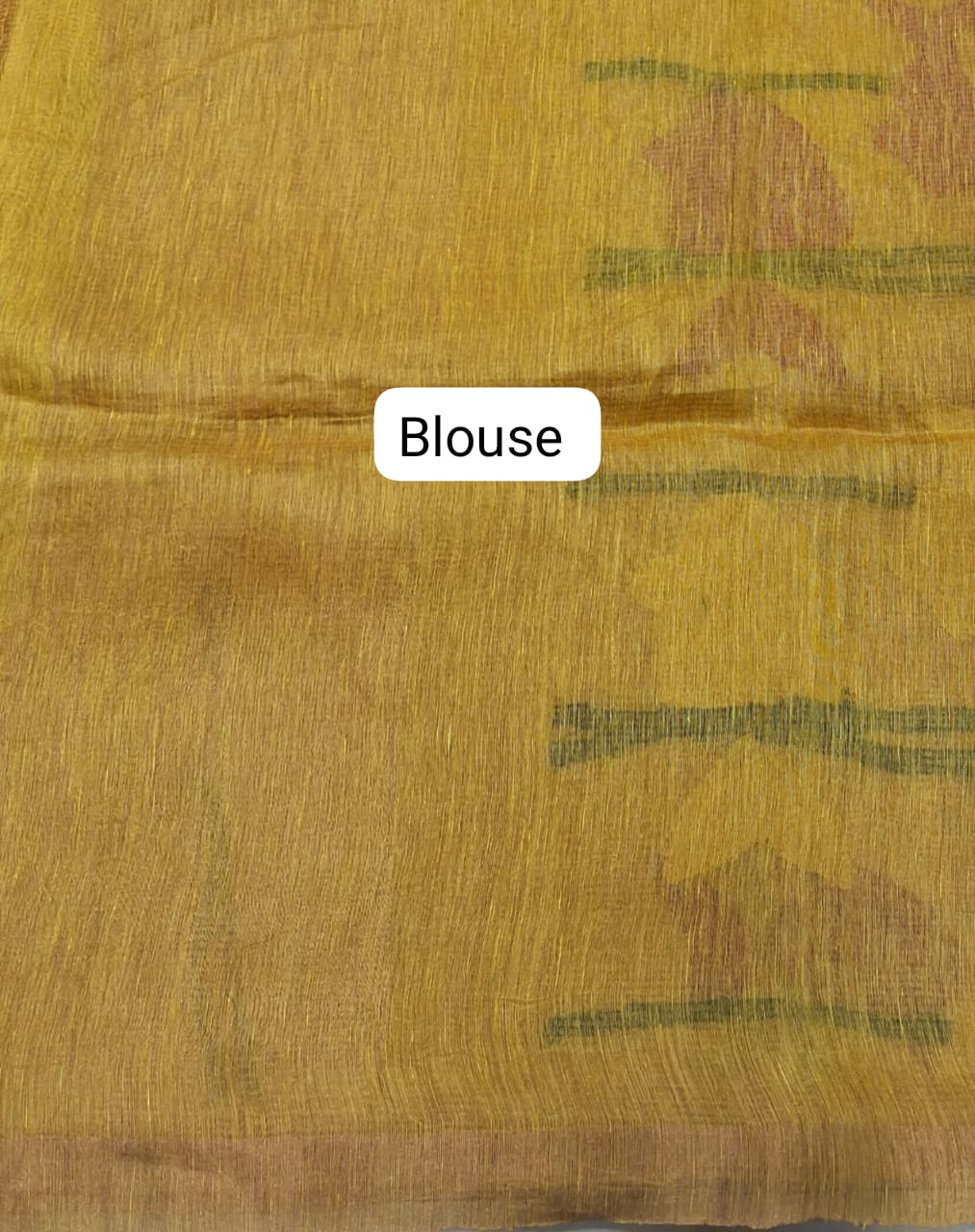 Mango Yellow Pure Silk Linen Saree Blouse