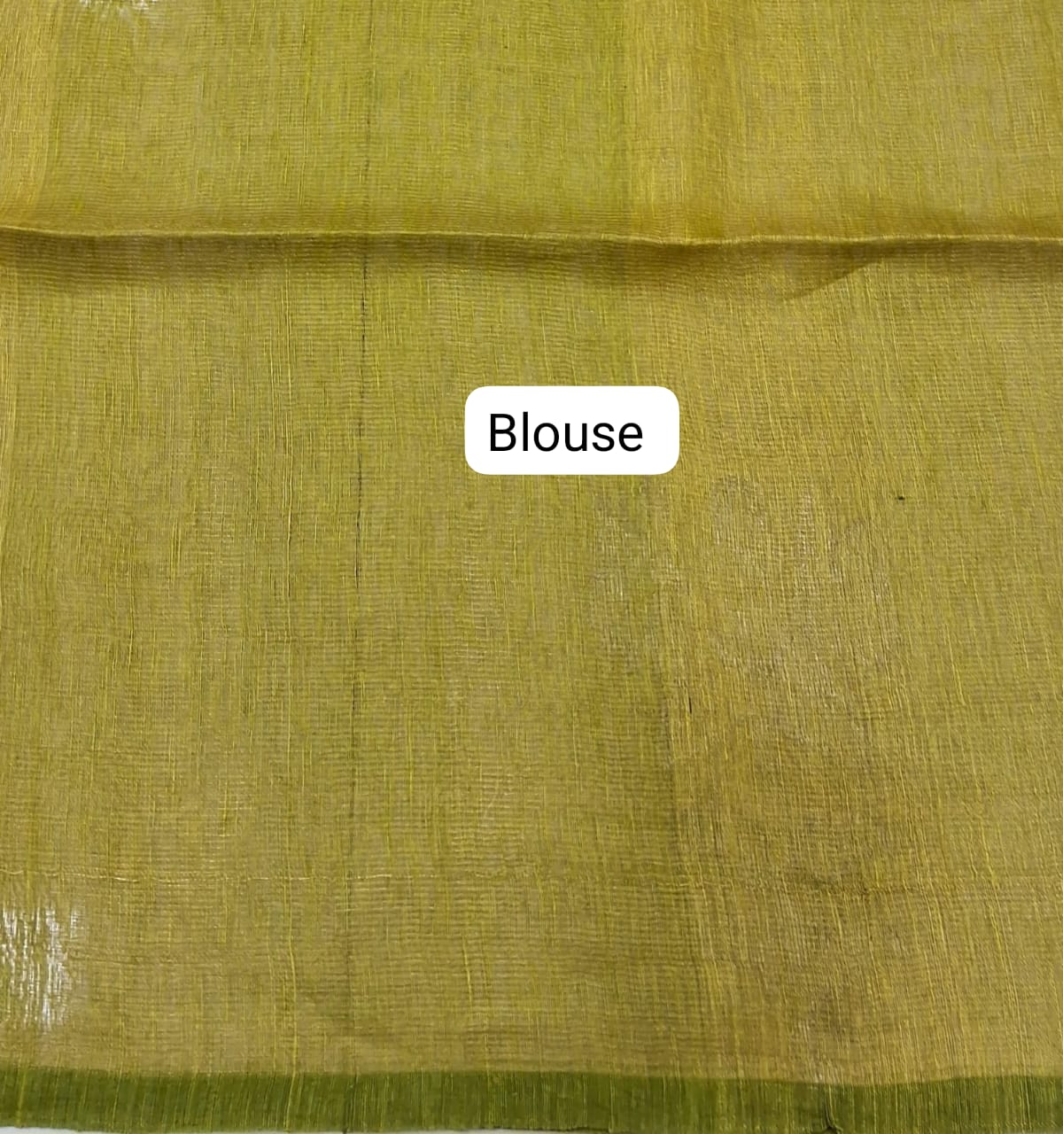 Green Pure Silk Lenin Saree Blouse