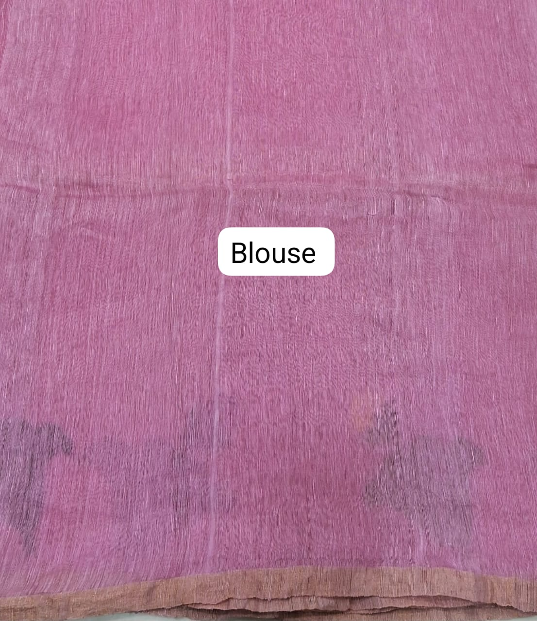 Pink Pure Silk Linen Saree Blouse