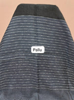 Black Pure Linen Saree Pallu