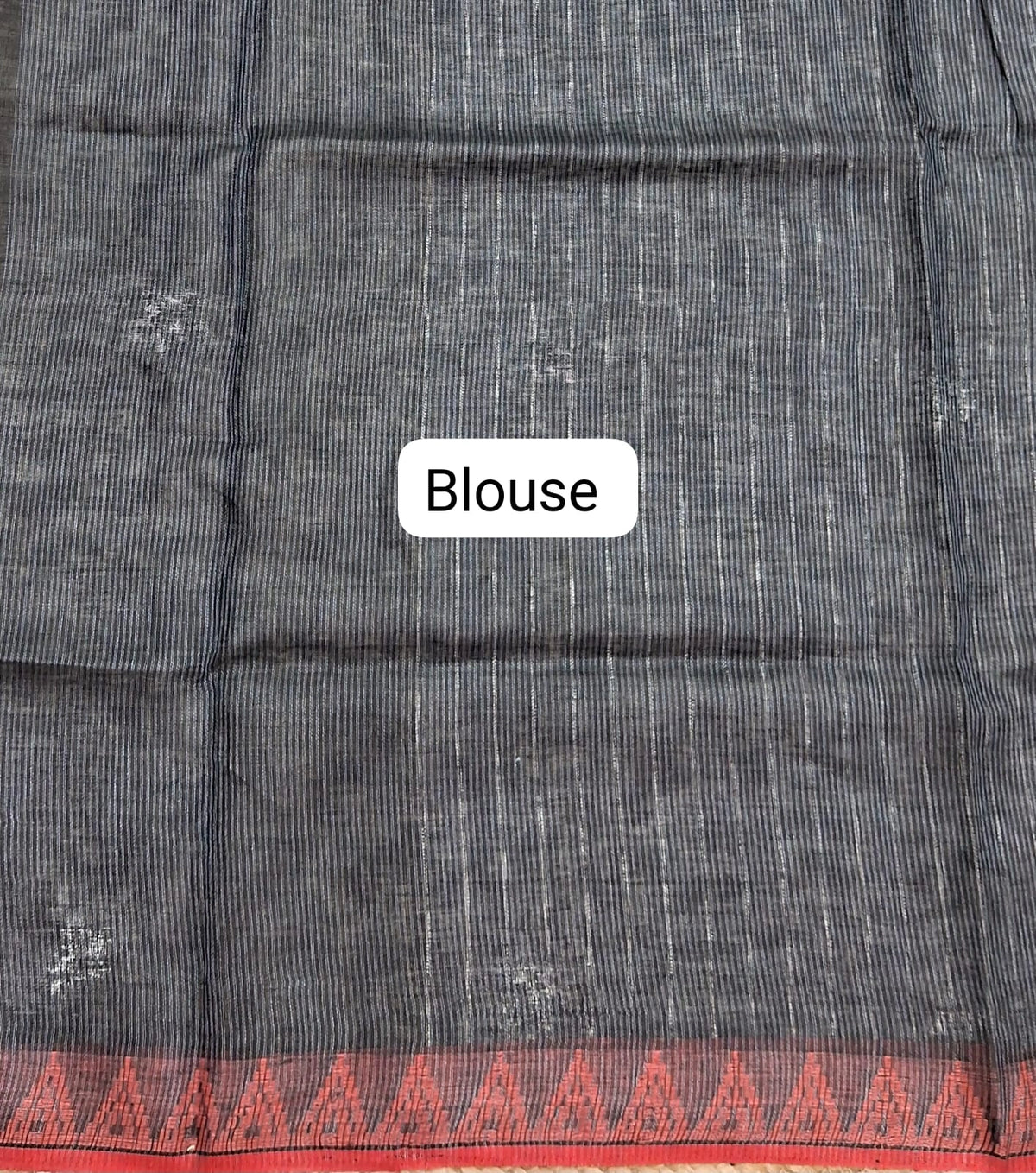 Black Pure Linen Saree Blouse