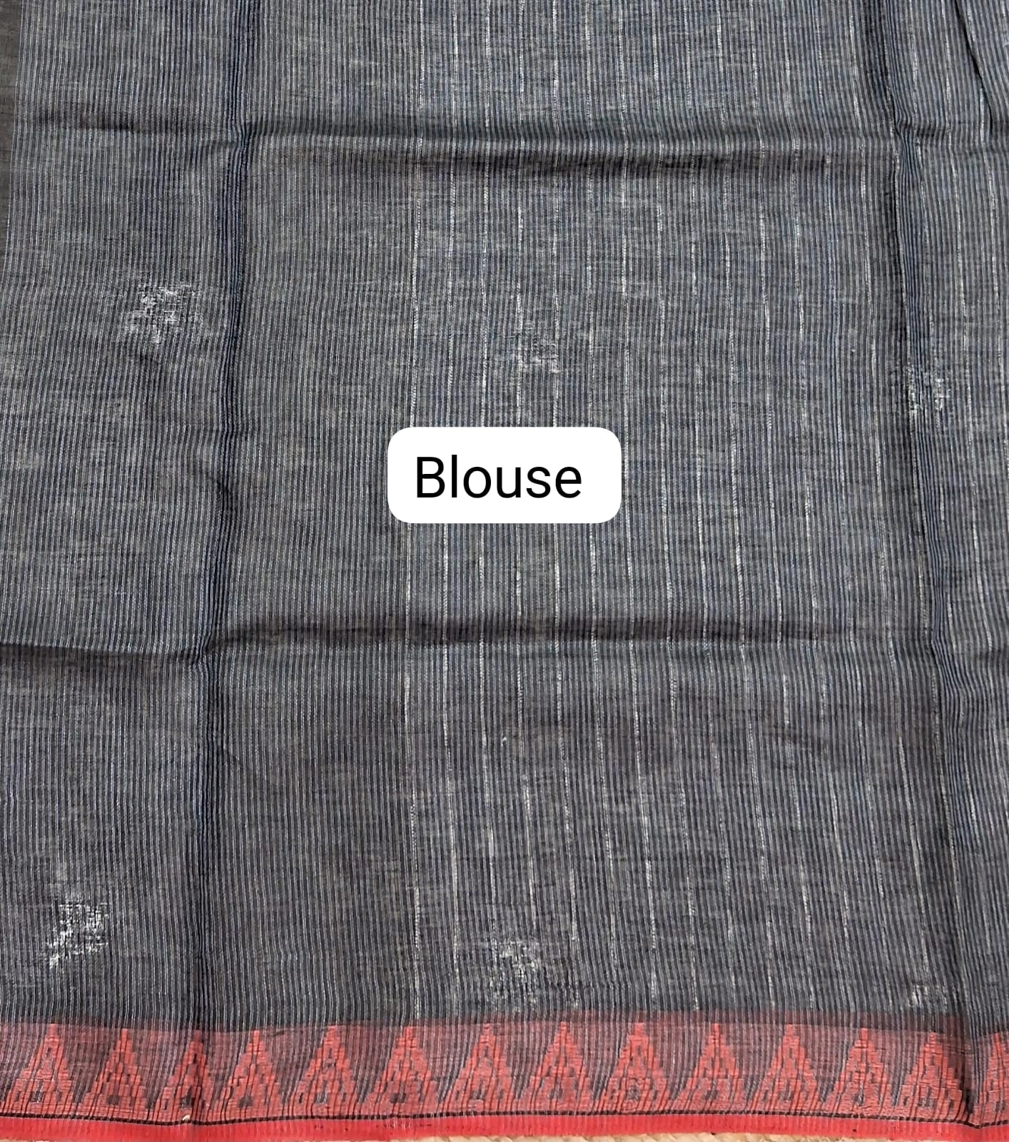 Black Pure Linen Saree Blouse