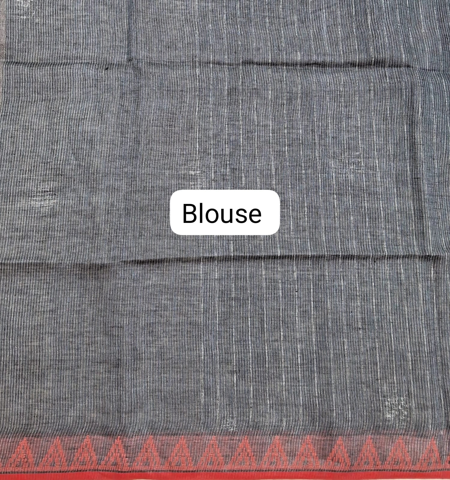 Grey Shaded Pure Linen Saree Blouse
