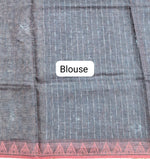 Copper Brown Shaded Pure Linen Saree Blouse