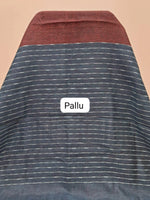 Dark Maroon Shaded Pure Linen Saree Pallu