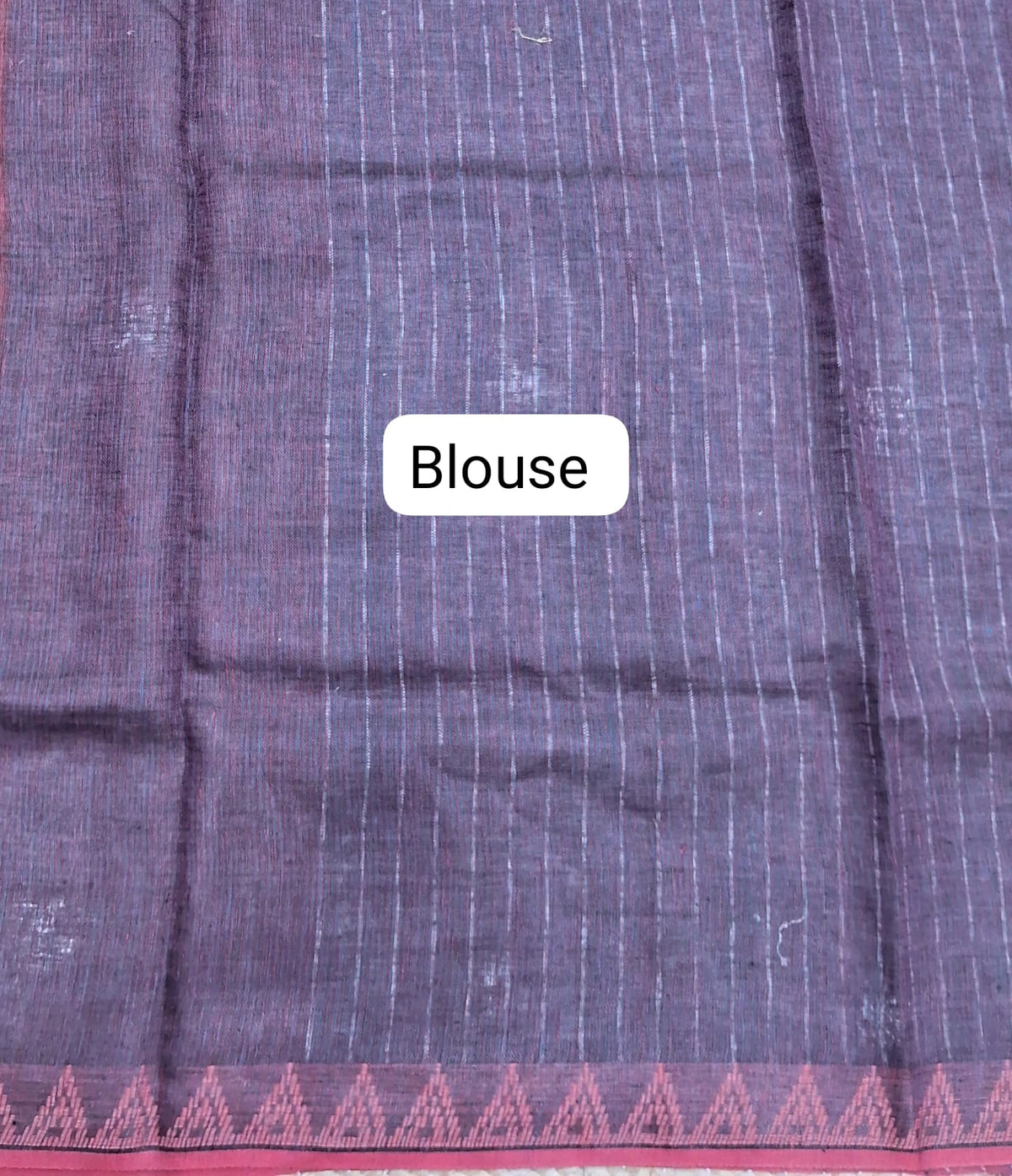Dark Maroon Shaded Pure Linen Saree Blouse
