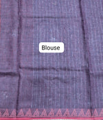 Dark Maroon Shaded Pure Linen Saree Blouse