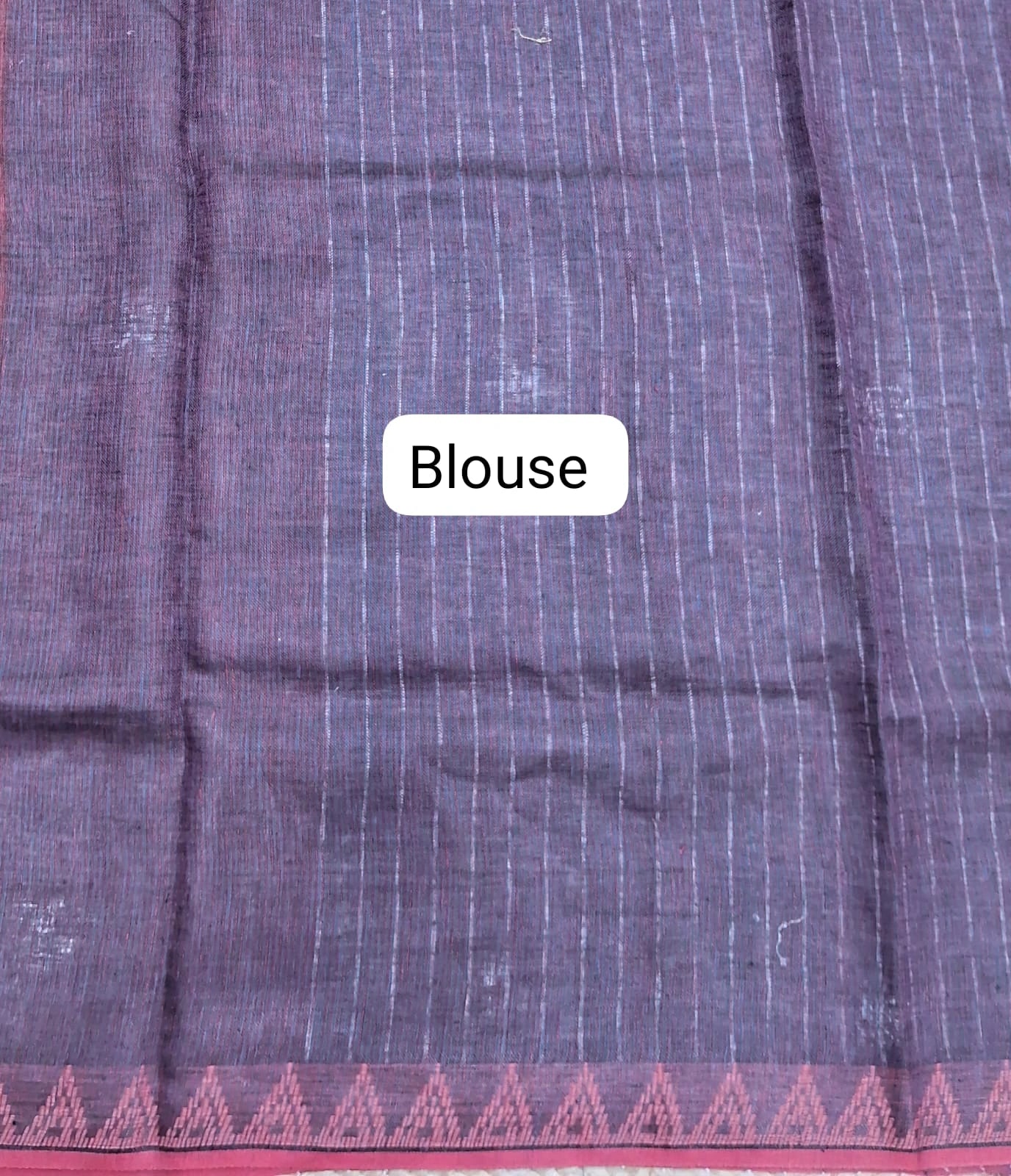 Dark Maroon Shaded Pure Linen Saree Blouse