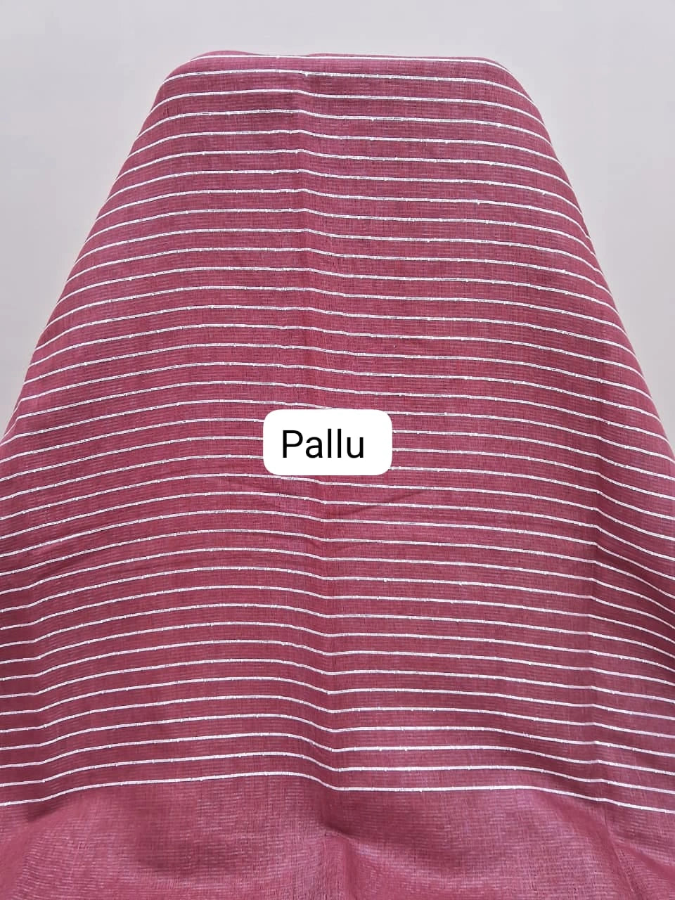 Rich Maroon Pure Linen Cotton Saree Pallu