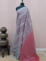 Dusty Grey Pure Linen Cotton Saree