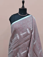 Dusty Grey Pure Linen Cotton Saree 1