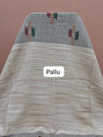 Muted Grey Pure Linen Saree Pallu