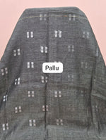 Dark Grey Pure Linen Saree pallu