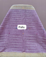 Pale yellow Pure Linen Saree Pallu