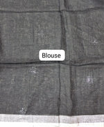 Dark Black Pure Linen Saree Blouse