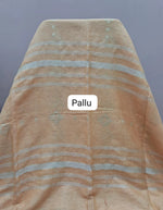 Light Yellow Pure Linen Saree pallu