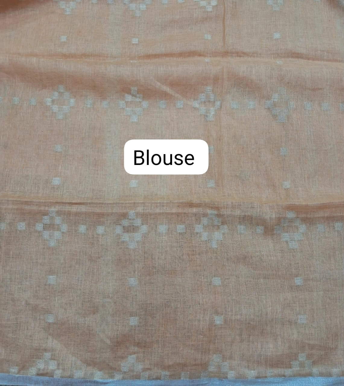 Light Yellow Pure Linen Saree blouse