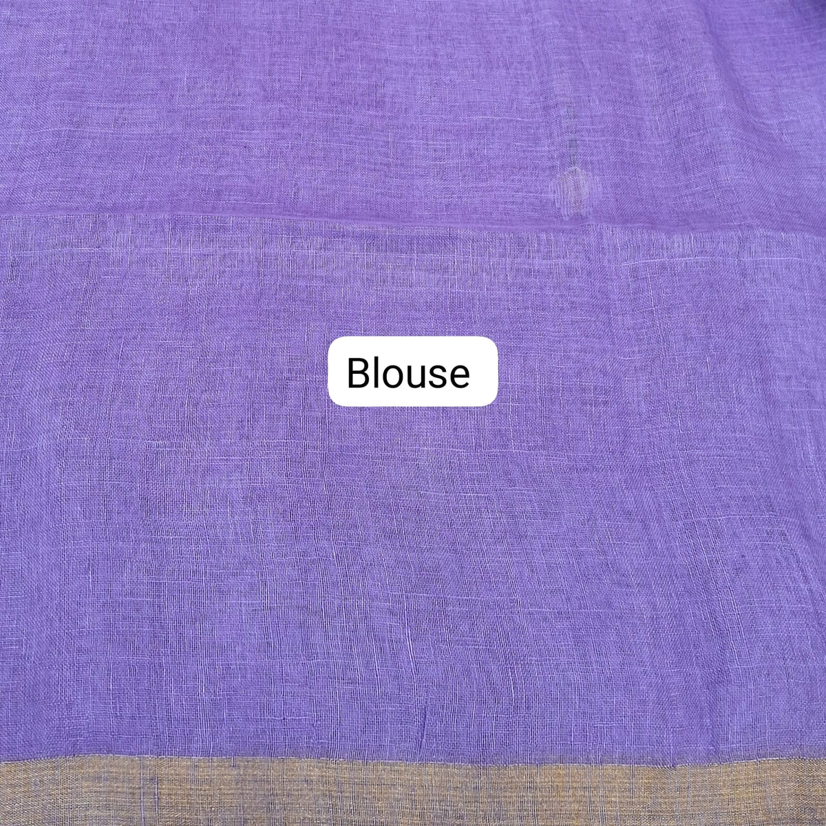 Lavender Pure Silk Linen saree Blouse