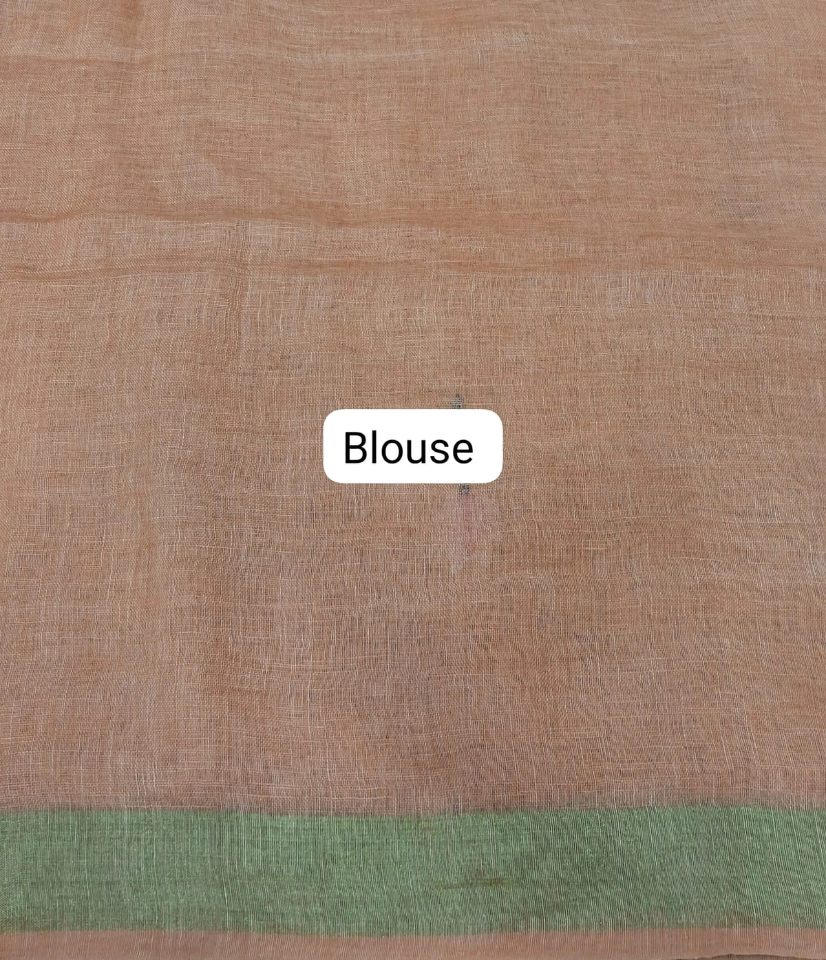 Peach Pure Silk Linen saree blouse