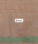 Peach Pure Silk Linen saree blouse
