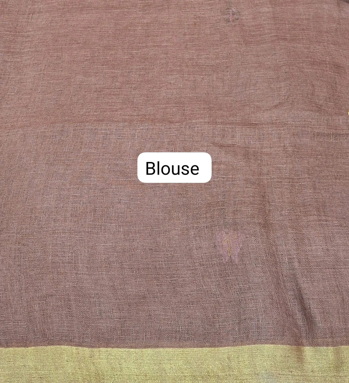 Chocolate Brown Pure Silk Linen saree Blouse
