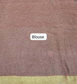 Chocolate Brown Pure Silk Linen saree Blouse