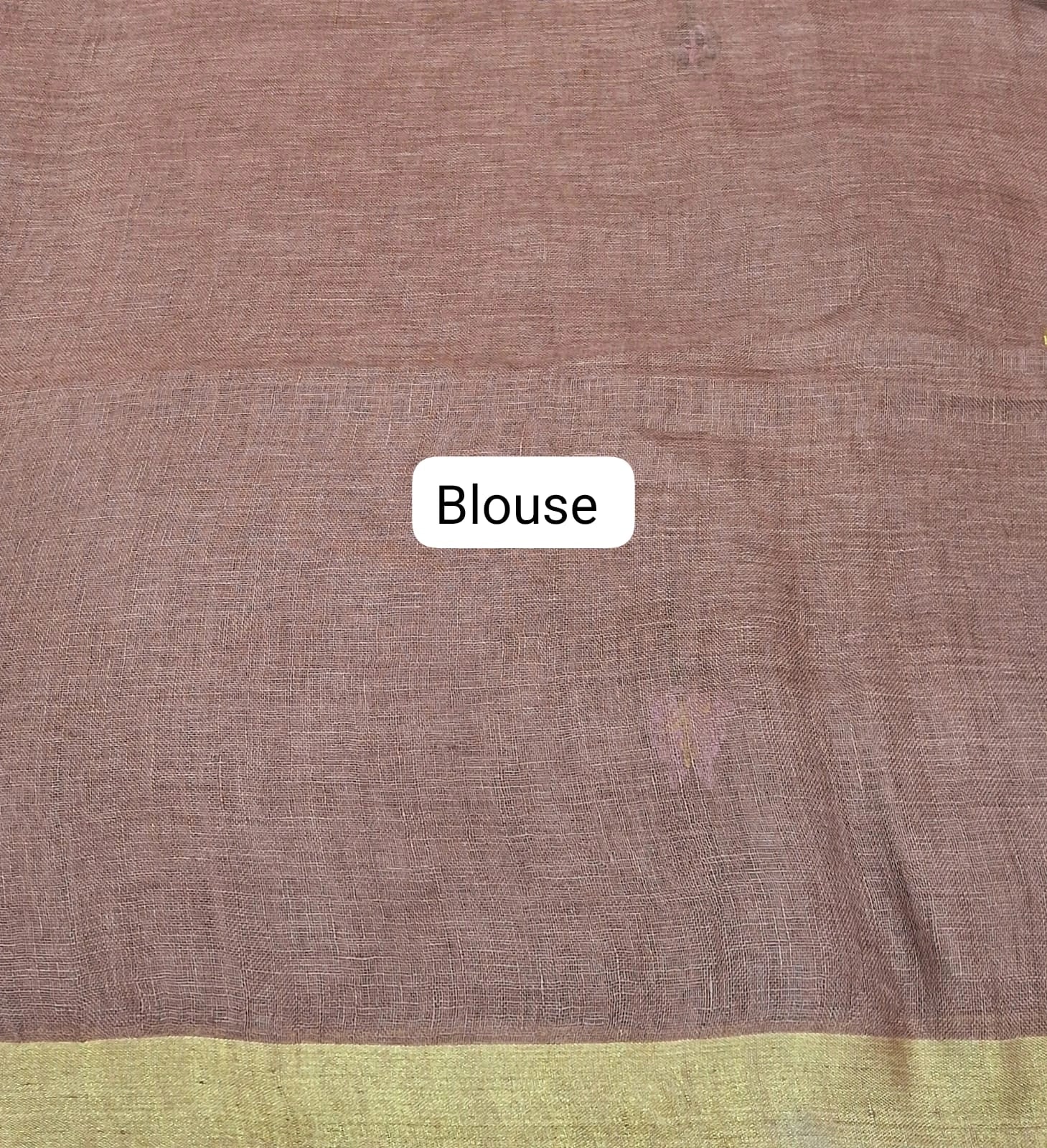 Chocolate Brown Pure Silk Linen saree Blouse