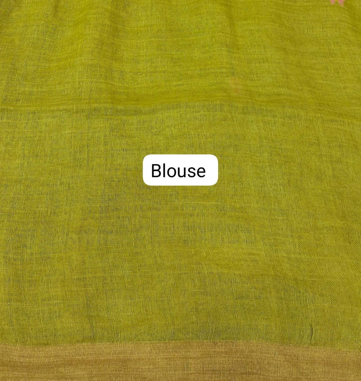 Bright Green Pure Silk Linen saree Blouse