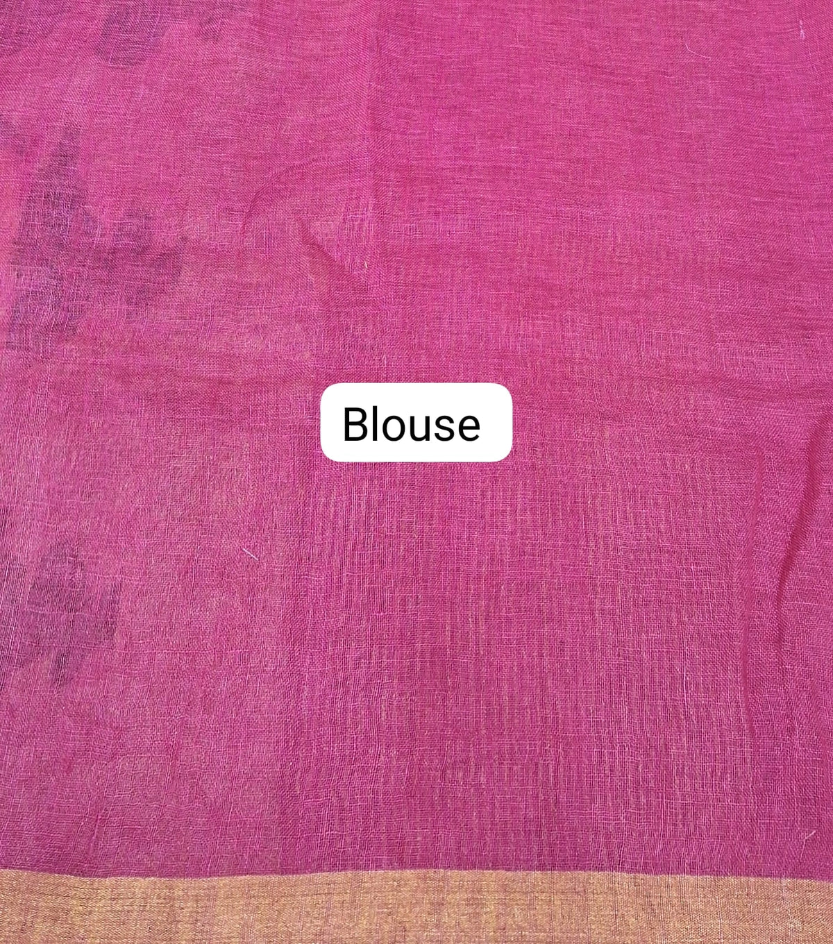 Dark Pink Pure Silk Linen saree Blouse