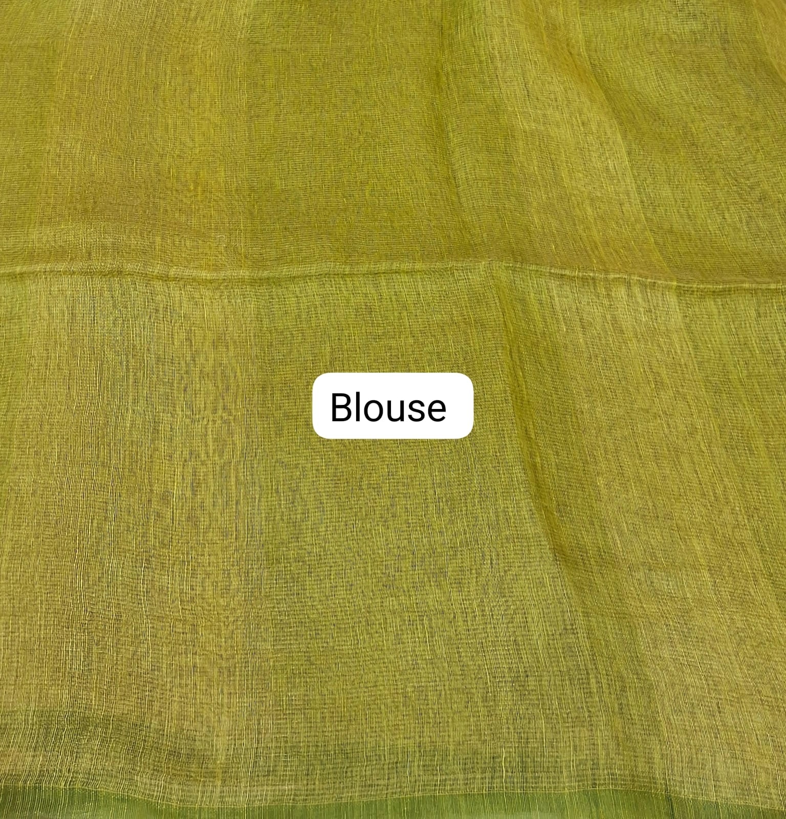 Olive Green Pure Plain Silk Linen saree Blouse