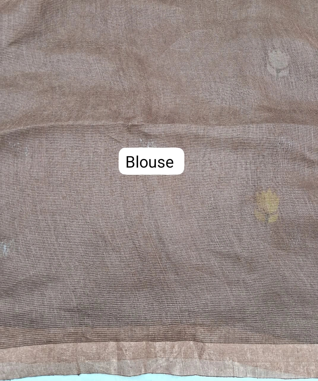 Chocolate Brown Pure Silk Linen Saree Blouse