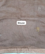 Chocolate Brown Pure Silk Linen Saree Blouse