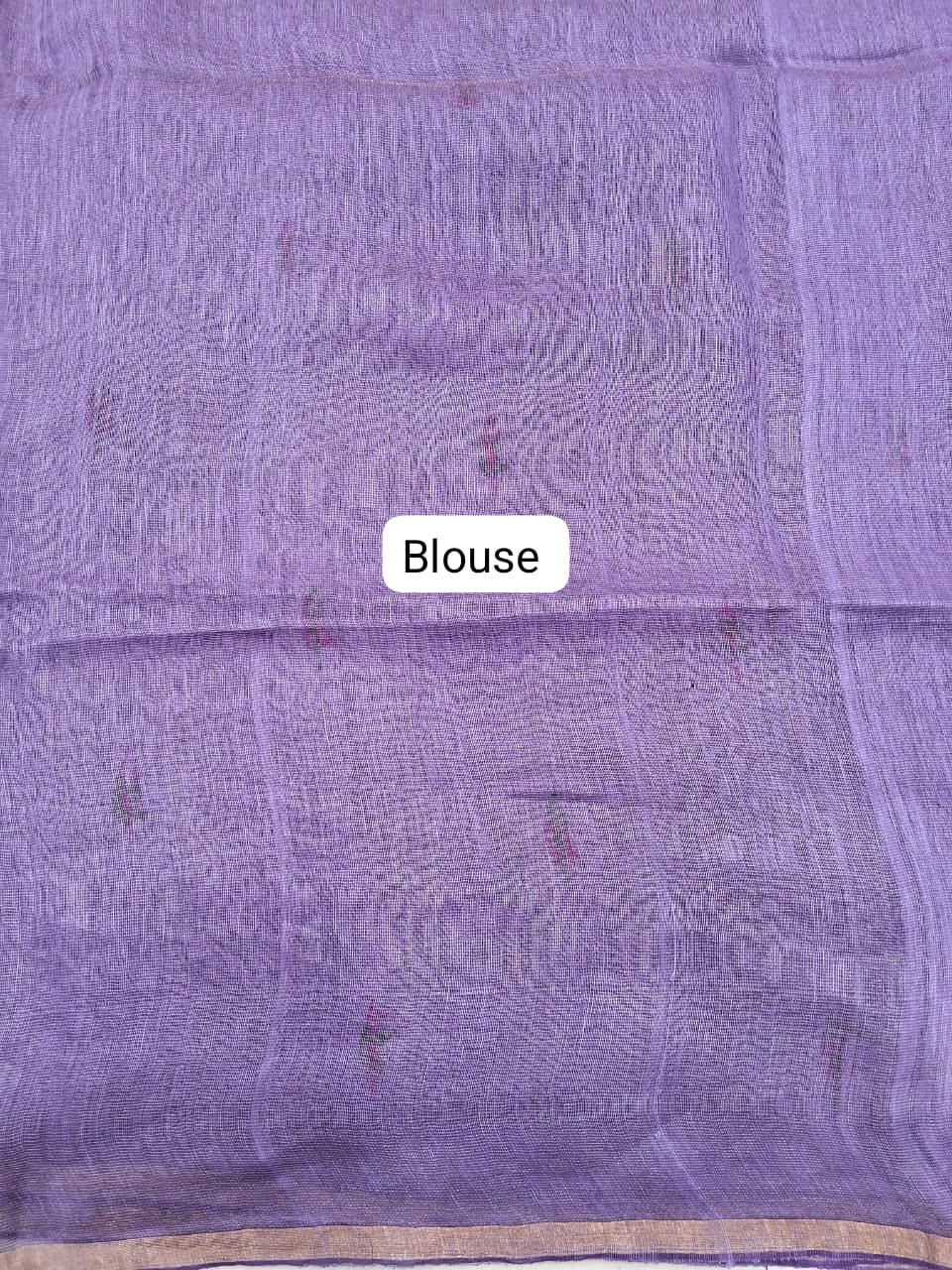 Lavender Pure Silk Linen Saree Blouse