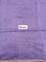 Lavender Pure Silk Linen Saree Blouse
