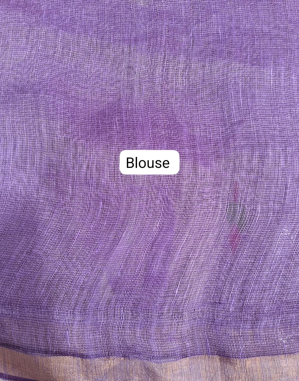 Light Lavender Pure Silk Linen Saree Blouse