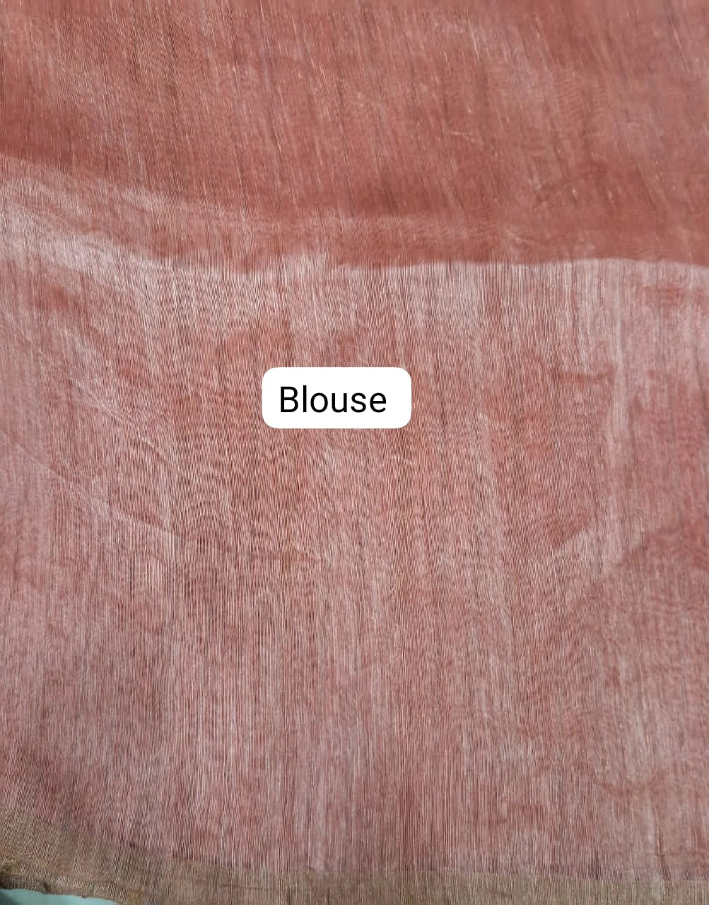 Graceful Light Peach Pure Silk Linen Saree Blouse